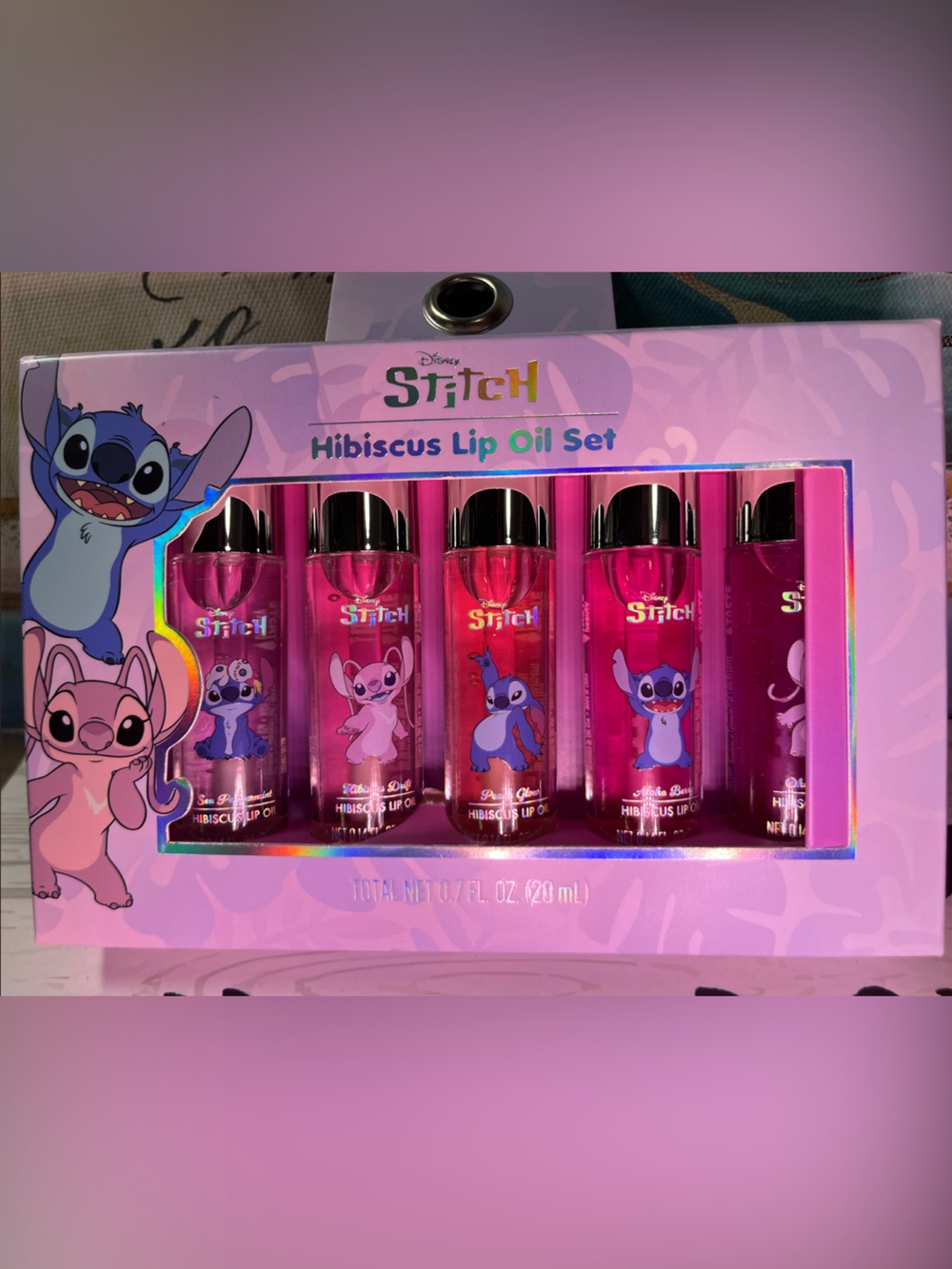 Disney Stitch Hibiscus Lip Oil Set - Pink and Purple Pack